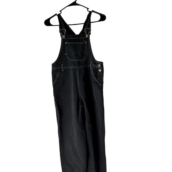 Hang Ten Girl's Size Large Black Cotton USA Denim Coveralls Overalls - Picture 1 of 9